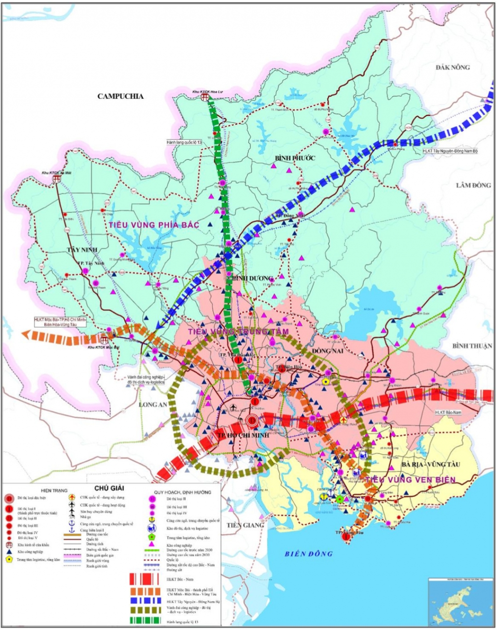 Phác họa tổ chức không gian phát triển vùng Đông Nam Bộ thời kỳ 2021-2030 và tầm nhìn đến năm 2050