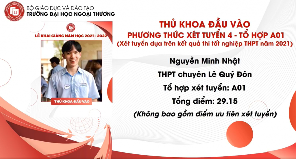 Các thủ khoa được vinh danh tại Lễ khai giảng