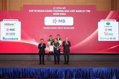 MB vào top 5 ngân hàng thương mại uy tín Việt Nam năm 2023