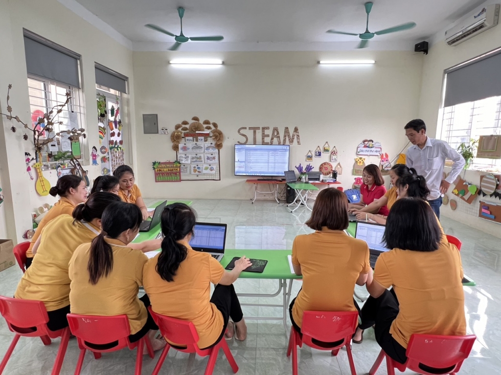 Trường Mầm non Tân Hòa A: tạo môi trường học tập an toàn, thân thiện, giúp trẻ phát triển toàn diện cả về thể chất và trí tuệ