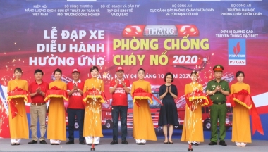 Đạp xe diễu hành hưởng ứng Tháng Phòng chống cháy nổ 2020