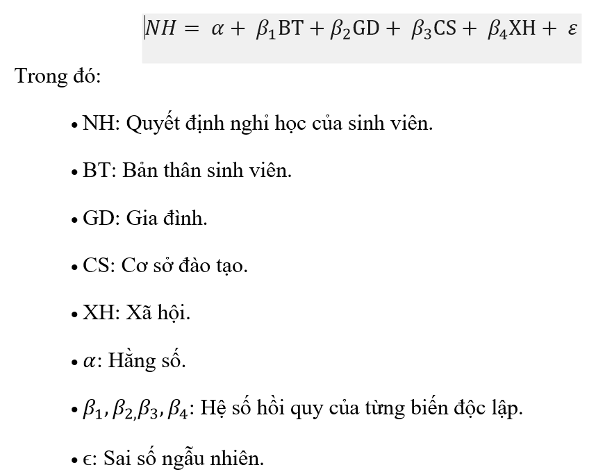 Các nhân tố ảnh hưởng đến quyết định nghỉ học của Ok365 vina Khoa Quản trị Ok365vina khuyến mãi hot mỗi ngày, Trường Đại học Đại Nam