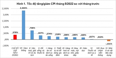 CPI tháng 5/2022 tăng 0,38%