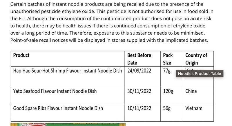 Bộ Công thương: Sẽ xác minh thông tin cảnh báo mì Hảo Hảo và miến Good của Acecook